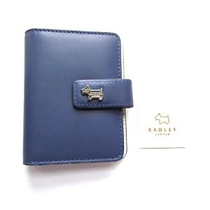 Radley London Open Blue Genuine Leather Small Tab Card Case Holder